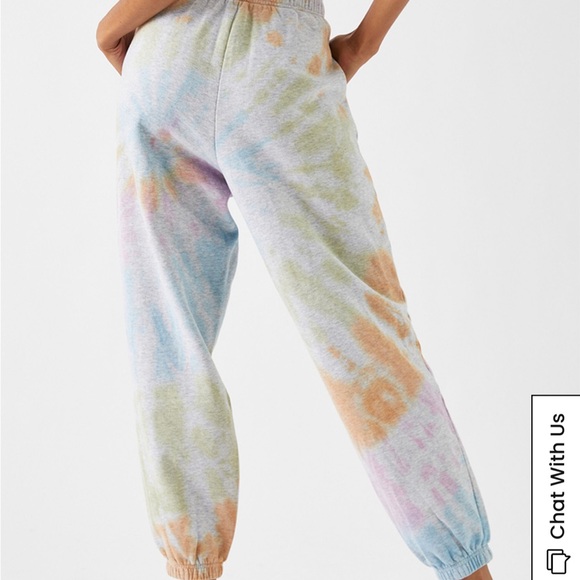 PACSUN PAC SUN Trippy Tie Dye Rainbow Sweat Pants Sweatpants | XS | Gray - Picture 8 of 8